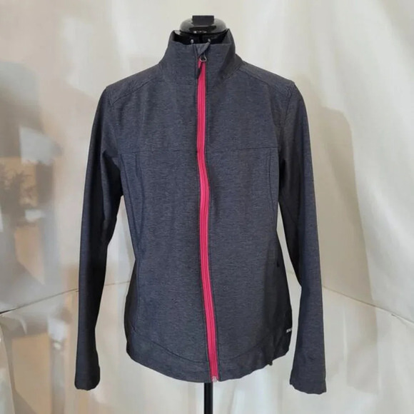 Karbon‎ Gray Softshell Jacket with Pink Zipper - Size Large - Picture 2 of 9